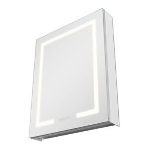 Lighted Medicine Cabinet with Mirror, 24 x 30 in Recessed or Wall Mount, 3 Color Dimmable LED Bathroom Medicine Cabinet with HD Mirror, Clock, Adjustable Shelve Storage, Memory Defog Function