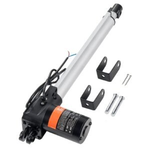 linear actuator 12v, 12 inch heavy duty 1320lbs/6000n linear actuator, 0.19"/s linear motion actuator with mounting bracket & ip44 protection for electric door industrial machinery vessels cargo