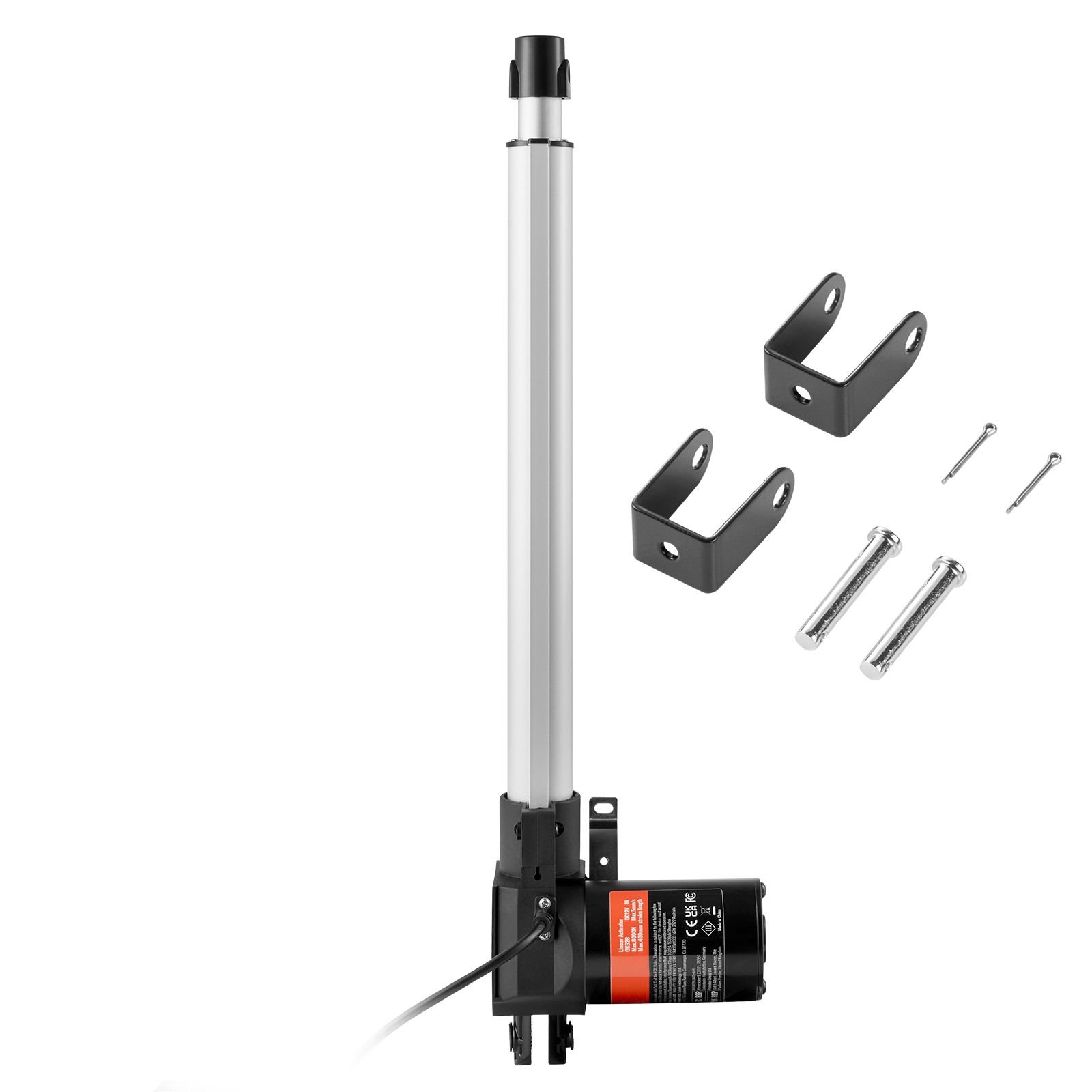 linear actuator 12v, 14 inch heavy duty 1320lbs/6000n linear actuator, 0.19"/s linear motion actuator with mounting bracket & ip44 protection for electric door industrial machinery vessels cargo