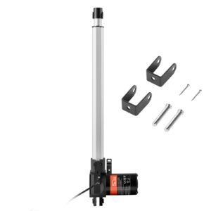 linear actuator 12v, 16 inch heavy duty 1320lbs/6000n linear actuator, 0.19"/s linear motion actuator with mounting bracket & ip44 protection for electric door industrial machinery vessels cargo
