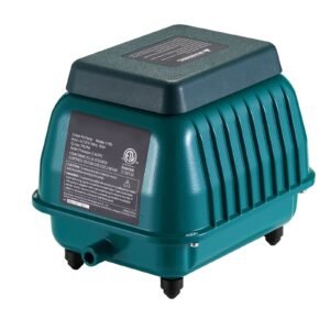 linear air pump, 1110 gph air flow, septic aerator pump, aeration system for 10 ft deep ponds, fit for septic tanks, aquariums, waste treatment, seafood restaurants, fish farms, hydroponics
