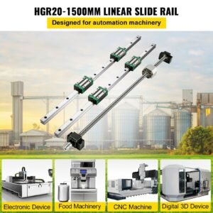 linear guide rail 2pcs hgr20 1500mm linear slide rail with 1pcs rm1605 1500mm ballscrew with bf12/bk12 kit linear slide rail guide rail square for diy cnc routers lathes mills