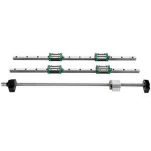 Linear Guide Rail 2Pcs HGR20-1500mm Linear Slide Rail with 1Pcs RM1605-1500mm Ballscrew with BF12/BK12 Kit Linear Slide Rail Guide Rail Square for DIY CNC Routers Lathes Mills