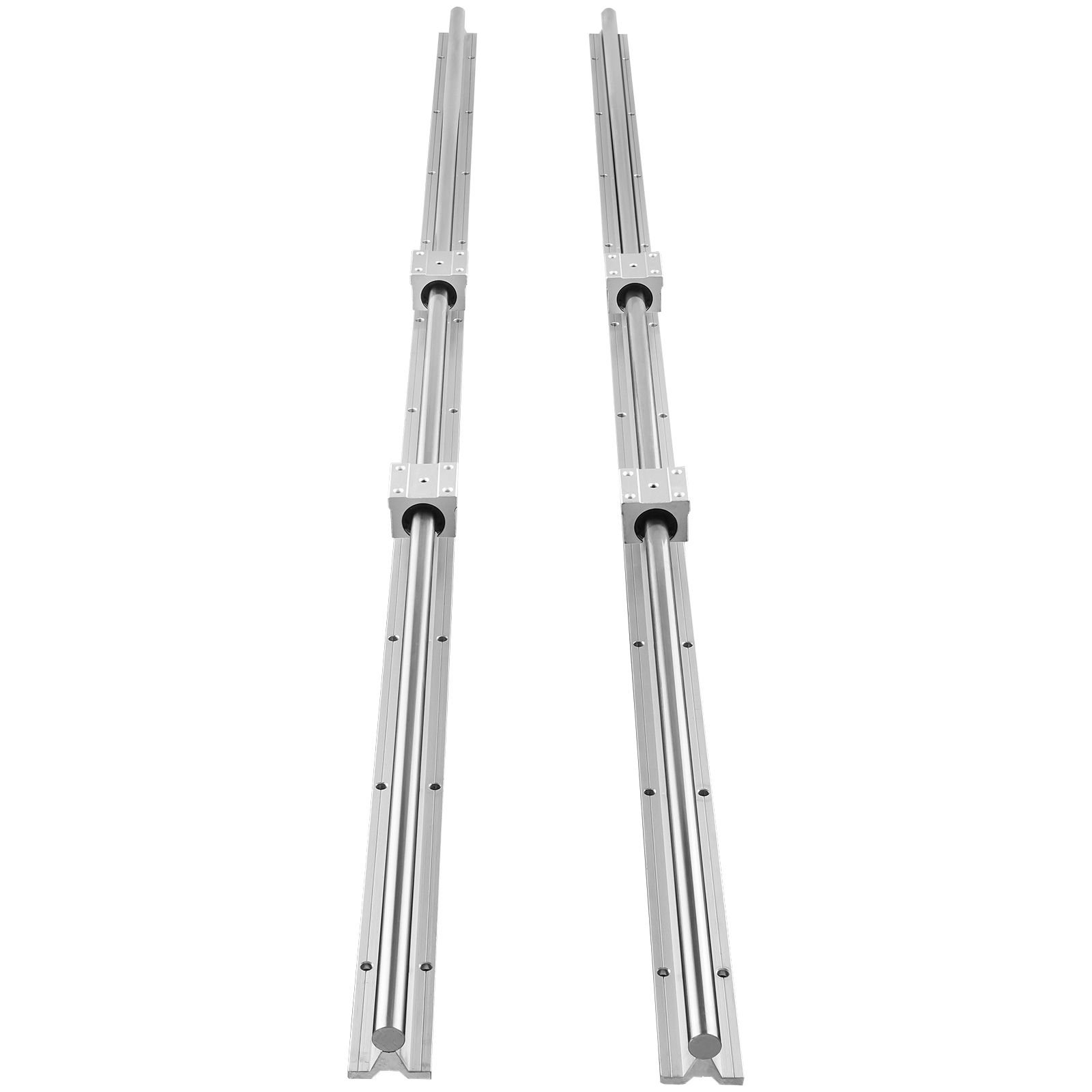 linear guide rail set, sbr16 1500mm, 2 pcs 59 in/1500 mm sbr16 guide rails and 4 pcs sbr16uu slide blocks, linear rails and bearings kit for automated machines diy project cnc router machines