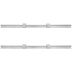 linear guide rail set, sbr16 800mm, 2 pcs 31.5 in/800 mm sbr16 guide rails and 4 pcs sbr16uu slide blocks, linear rails and bearings kit for automated machines diy project cnc router machines