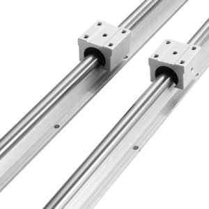 linear motion guide kit, sbr20 1800mm, includes 2 pcs 70.9 in/1800 mm sbr20 rails and 4 pcs sbr20uu bearing blocks, ideal for cnc machines, automation equipment, and diy projects