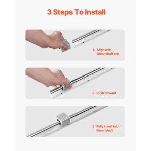 linear motion set, sbr20 1500mm, comes with two 59 in/1500 mm sbr20 rails & four sbr20uu blocks, ideal for diy cnc and automation tasks