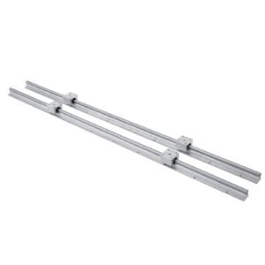 Linear Rail, 2PCS SBR12-1000mm, Linear Guide 2 PCS Linear Guide Rails, 4 PCS Square Type Carriage Bearing Blocks, CNC Rail Linear Rails and Bearings Kit, for Automated Machines and Equipments