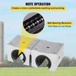 linear rail, 2pcs sbr12 1000mm, linear guide 2 pcs linear guide rails, 4 pcs square type carriage bearing blocks, cnc rail linear rails and bearings kit, for automated machines and equipments