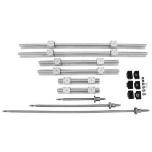 Linear Rail, Ballscrew x 3, RM1605-350mm 650mm 1050mm x 2 Linear Rail Support, 12 CNC Kit Linear Shaft Optical Axis