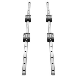 Linear Rail Guide Kit, HGR20, 2Pcs 1000 mm (39.4 inch) Linear Motion Rails and 4Pcs Bearing Slide Blocks, Anti Rust and High Precision Kit, for DIY, CNC Routers, Lathes, Mills, 3D Printers