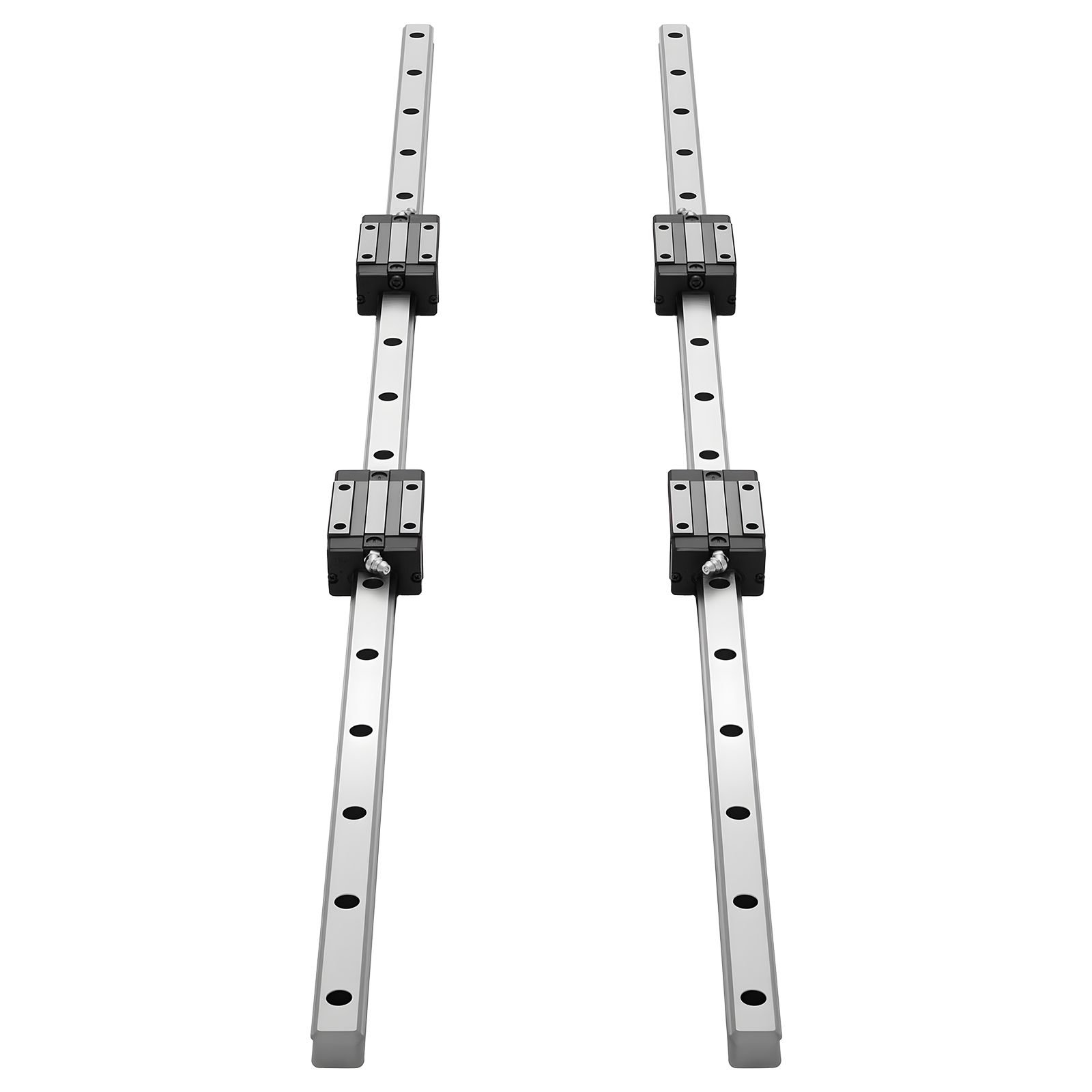 linear rail guide kit, hgr20, 2pcs 1000 mm (39.4 inch) linear motion rails and 4pcs bearing slide blocks, anti rust and high precision kit, for diy, cnc routers, lathes, mills, 3d printers