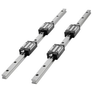 Linear Rail Guide Kit, HGR20, 2PCS 600 mm (23.62 inch) Linear Rails and 1PCS Ball Screw, 4PCS Slide Blocks, with BF12/BK12 End Support, Coupling, and Nut Housing, for DIY CNC Routers Lathes
