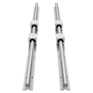 Linear Rail Kit, SBR25, 2Pcs 1200 mm (47.24 inch) Linear Motion Guide Rails and 4Pcs Bearing Slide Blocks, Fully Supported Shaft, for Cutting, Grinding, Milling, Drilling Machines, and More