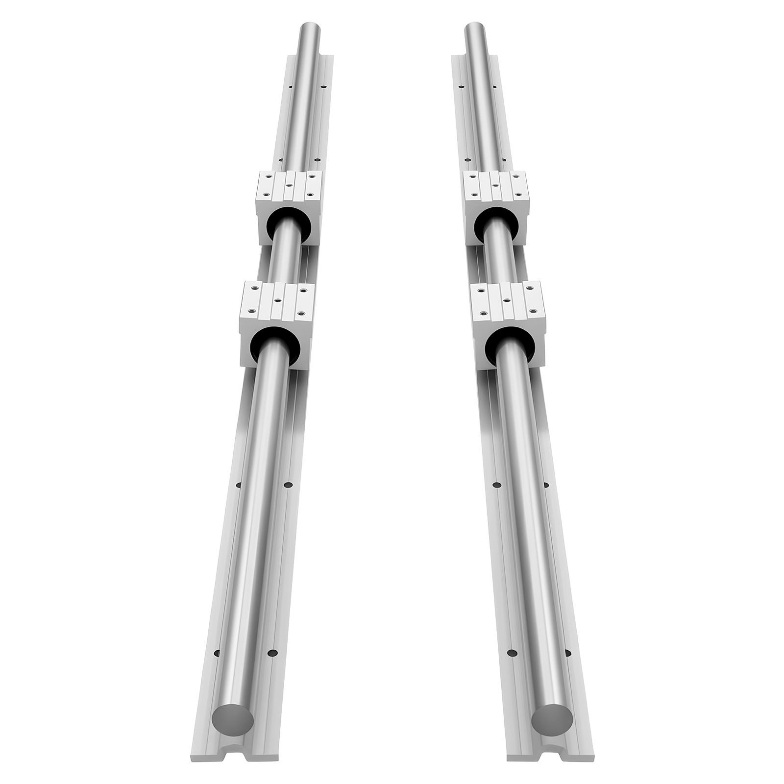 linear rail kit, sbr25, 2pcs 1200 mm (47.24 inch) linear motion guide rails and 4pcs bearing slide blocks, fully supported shaft, for cutting, grinding, milling, drilling machines, and more