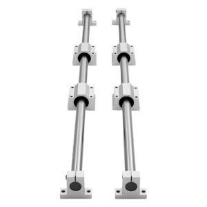 Linear Rail Kit, SFC25, 2Pcs 1000 mm (39.4 inch) Linear Motion Guide Rails and 4Pcs Bearing Slide Blocks, for DIY Engraving Machine Lathe Milling Machine Slides, DIY Training Rocker Plate
