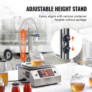 liquid filling machine, 30 15000 g weighing capacity, automatic bottle filler machine bottling machine digital control for milk, water, oil, wine, beverage, detergent, shampoo (single nozzle)