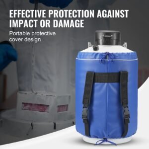 liquid nitrogen tank, 10 l aluminum alloy liquid nitrogen container, ln2 tank dewar with 6 canisters and carry bag with straps, cryogenic tank for beauty industry, semen preservation, scientific