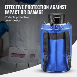 liquid nitrogen tank, 3 l aluminum alloy liquid nitrogen container, ln2 tank dewar with 6 canisters and carry bag with straps, cryogenic tank for beauty industry, semen preservation, scientific