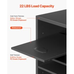 literature organizer, 24 compartments office mailbox with adjustable shelves, wooden mailbox sorter medium density fiberboard office home classroom storage for files, documents, papers, grey
