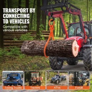 log skidding tongs, 18 inch 2 claw log lifting tongs, heavy duty steel lumber skidding tongs, 772 lbs/350 kg loading capacity, log lifting, handling, dragging & carrying tool