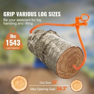 log skidding tongs, 32 inch 2 claw log lifting tongs, heavy duty steel lumber skidding tongs, 1543 lbs/700 kg loading capacity, log lifting, handling, dragging & carrying tool