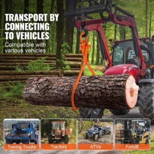 log skidding tongs, 32 inch 2 claw log lifting tongs, heavy duty steel lumber skidding tongs, 1543 lbs/700 kg loading capacity, log lifting, handling, dragging & carrying tool