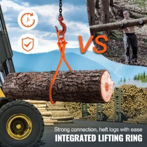 log skidding tongs, 32 inch 2 claw log lifting tongs, heavy duty steel lumber skidding tongs, 1543 lbs/700 kg loading capacity, log lifting, handling, dragging & carrying tool