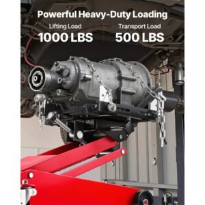 low profile floor jack, 1000 lbs / 0.45 ton lifting capacity telescoping transmission floor jack, 6.3 25.2 in lifting height, 360° swivel front wheels, heavy duty lift hoist for garage/shop