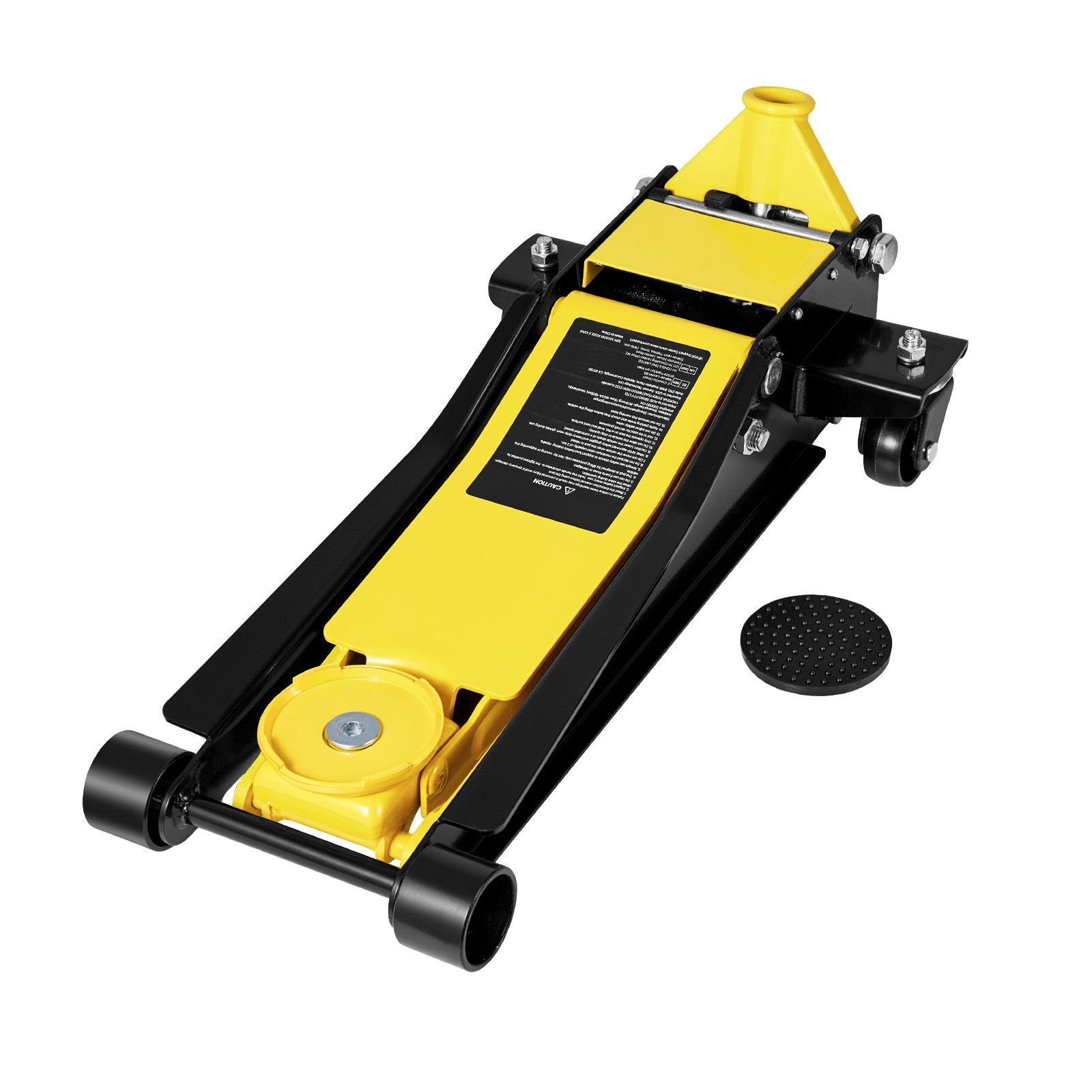 low profile floor jack, 2 ton (4400 lbs) capacity, steel racing floor jack with dual pistons quick lift pump, hydraulic trolley car lift for sports cars, sedans, lifting range 2.95 19.9 inches