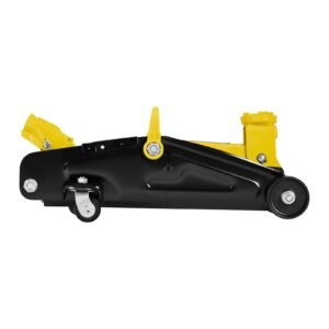 low profile floor jack, 2 ton (4400 lbs) capacity, steel racing floor jack with stands, single piston quick lift pump, hydraulic trolley car lift for compact suvs, lifting range 5.1 12.2 inches