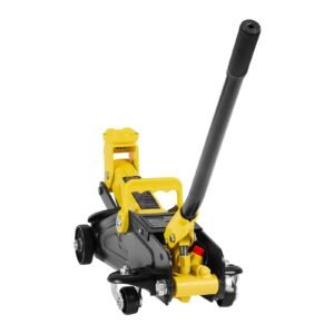 low profile floor jack, 2 ton (4400 lbs) capacity, steel racing floor jack with stands, single piston quick lift pump, hydraulic trolley car lift for compact suvs, lifting range 5.1 12.2 inches