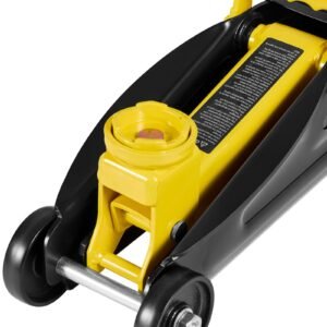low profile floor jack, 2 ton (4400 lbs) capacity, steel racing floor jack with stands, single piston quick lift pump, hydraulic trolley car lift for compact suvs, lifting range 5.1 12.2 inches