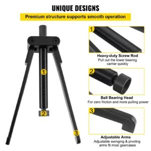 lower bearing carrier puller, compatible with yamaha, johnson, evinrude, honda, mercury, robust steel marine lower bearing puller with adjustable arms, works for lower carrier bearing removing