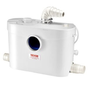 Macerator Pump, 900W, 48 GPM Flow, 40 ft/12 m Head, Macerator Sewerage Toilet Pump with 4 Water Inlets, Waste Water Disposal Upflush Machine for Toilet, Basement, Shower, Sink, Laundry, Bathtub