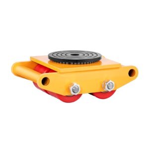 machine skate, 6t machinery skate dolly, 13228 lbs machinery moving skate, machinery mover skate with 360° rotation cap and pu directional rollers, heavy duty industrial moving equipment, yellow