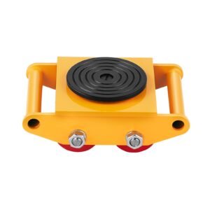 machine skate, 6t machinery skate dolly, 13228 lbs machinery moving skate, machinery mover skate with 360° rotation cap and pu directional rollers, heavy duty industrial moving equipment, yellow