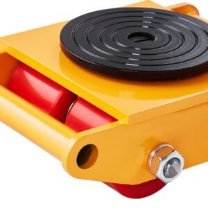 machine skate, 6t machinery skate dolly, 13228 lbs machinery moving skate, machinery mover skate with 360° rotation cap and pu directional rollers, heavy duty industrial moving equipment, yellow
