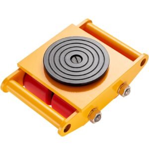 machinery skate dolly, 13,200 lbs/6t industrial machinery mover, heavy duty carbon steel machinery moving skate with 4 pu wheels and 360° rotation non slip cap for warehouse, workshop, factory