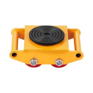 machinery skate dolly, 13,200 lbs/6t industrial machinery mover, heavy duty carbon steel machinery moving skate with 4 pu wheels and 360° rotation non slip cap for warehouse, workshop, factory