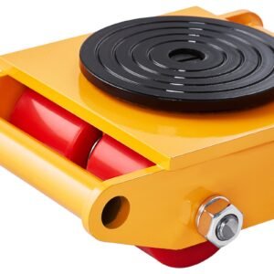 machinery skate dolly, 13,200 lbs/6t industrial machinery mover, heavy duty carbon steel machinery moving skate with 4 pu wheels and 360° rotation non slip cap for warehouse, workshop, factory