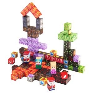 magnetic blocks, 100 pcs dark castle set, magnetic building cubes for kids, stem montessori sensory toys for christmas birthday gift, construction stacking toy for 3+ years old boys & girls
