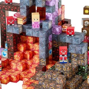 magnetic blocks, 150 pcs dark castle set, magnetic building cubes for kids, stem montessori sensory toys for christmas birthday gift, construction stacking toy for 3+ years old boys & girls