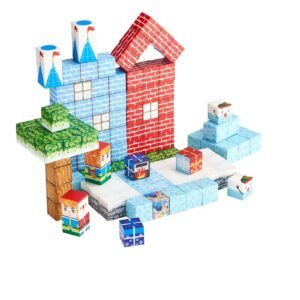magnetic blocks, 150 pcs glacier castle set, magnetic building cubes for kids, stem montessori sensory toys for christmas birthday gift, construction stacking toy for 3+ years old boys & girls
