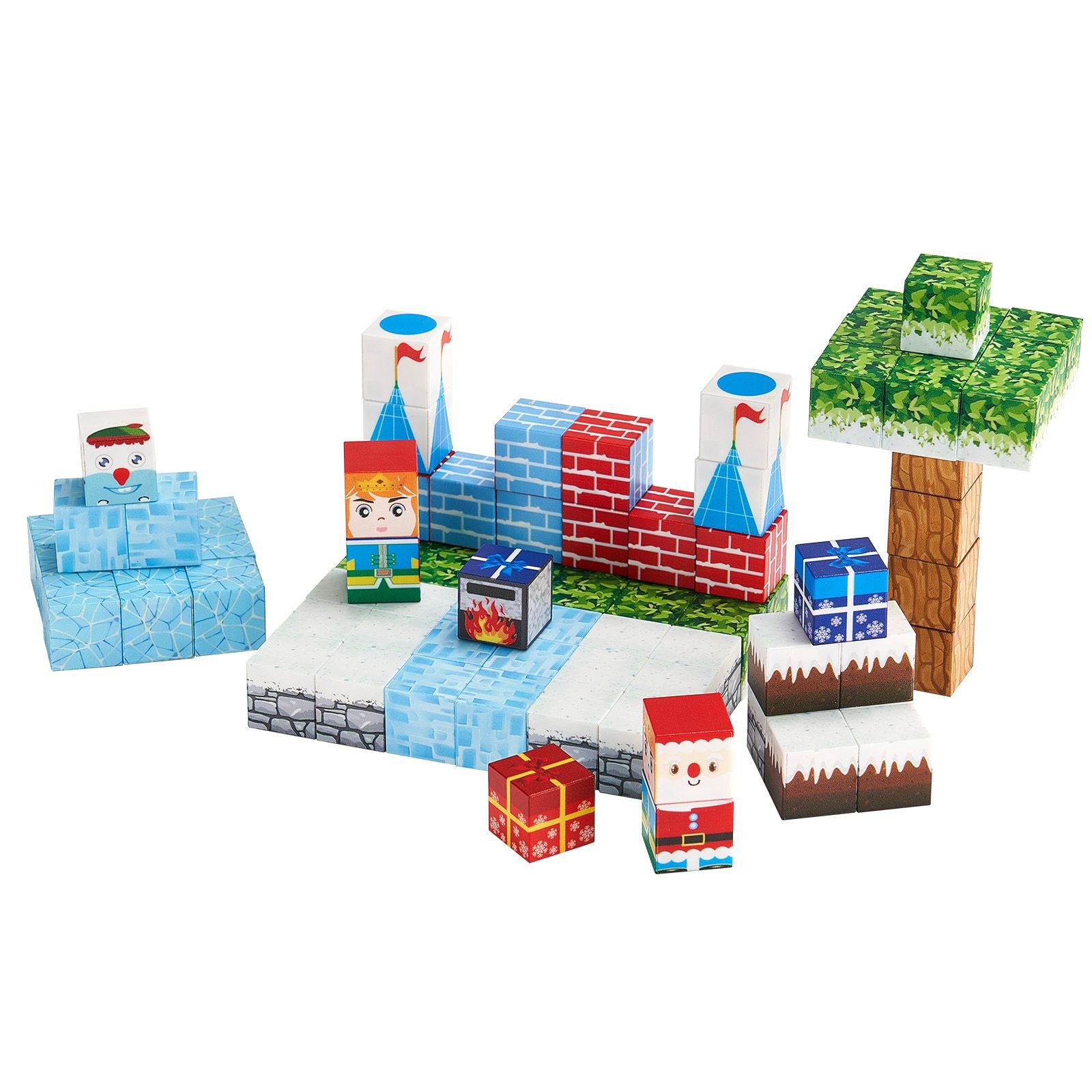 magnetic blocks, 150 pcs glacier castle set, magnetic building cubes for kids, stem montessori sensory toys for christmas birthday gift, construction stacking toy for 3+ years old boys & girls