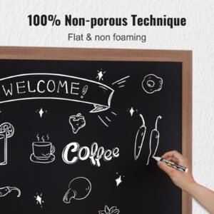 magnetic chalk board, hanging message signs with chalks, vintage chalkboard sign, rustic brown framed calendar and bulletin combo boards, 35"x46", kitchen, home decor, wedding