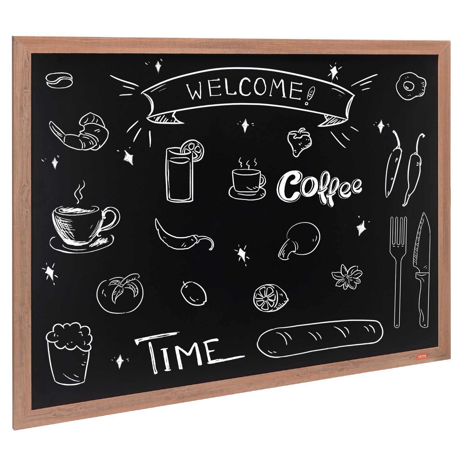 magnetic chalk board, hanging message signs with chalks, vintage chalkboard sign, rustic brown framed calendar and bulletin combo boards, 35"x46", kitchen, home decor, wedding