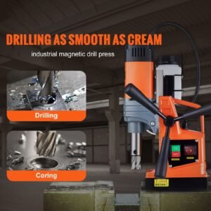 magnetic drill, 1300w motor 1.6 in boring diameter, 2810 lbf portable electric mag drill press, 810 rpm no load speed, drilling machine for metal surface, industrial and home improvement