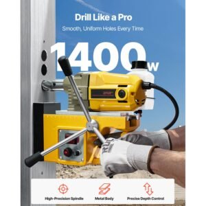 magnetic drill, 1400w motor 1.6 in boring diameter, 2810 lbf portable electric mag drill press, 800 rpm no load speed, drilling machine for metal surface, industrial and home improvement