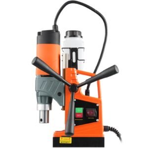 magnetic drill, 1450w motor 1.6 in boring diameter, 2810 lbf portable electric mag drill press, with 11 coring bits, 850 rpm speed, drilling machine for metal surface, home improvement industry